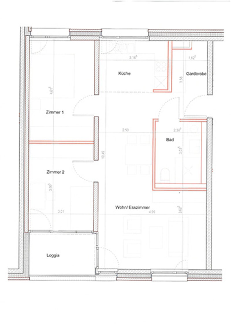 Grundriss des Mietangebots
